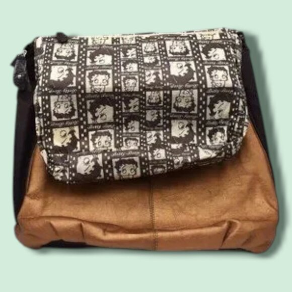 NWOT Betty Boop Shoulder Bag Tote Vegan Leather Rhinestones - Picture 8 of 13
